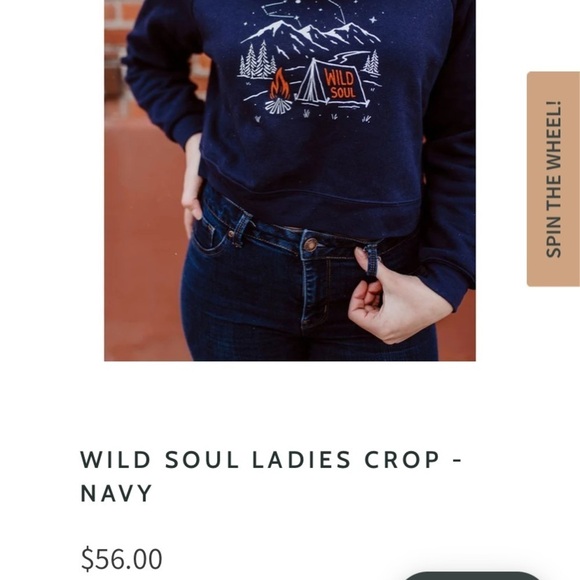 Wild Soul Cropped Navy Fleece Pullover Crewneck Sweatshirt Medium Montana Grap - Picture 12 of 12